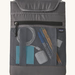 The inside pocket showing objects inside to show how much can be carried