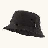 Patagonia 100% recycled nylon water repellent adult bucket hat in black with air holes on the side