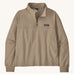 The women's Ahnya pullover jumper by Patagonia, in Seabird beige with a quarter zip. 