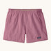 Patagonia quick drying women's baggies shorts in light purple. Shows 2 front pockets