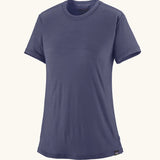 Patagonia women's capilene merino blend short sleeve technical t-shirt in solstice purple