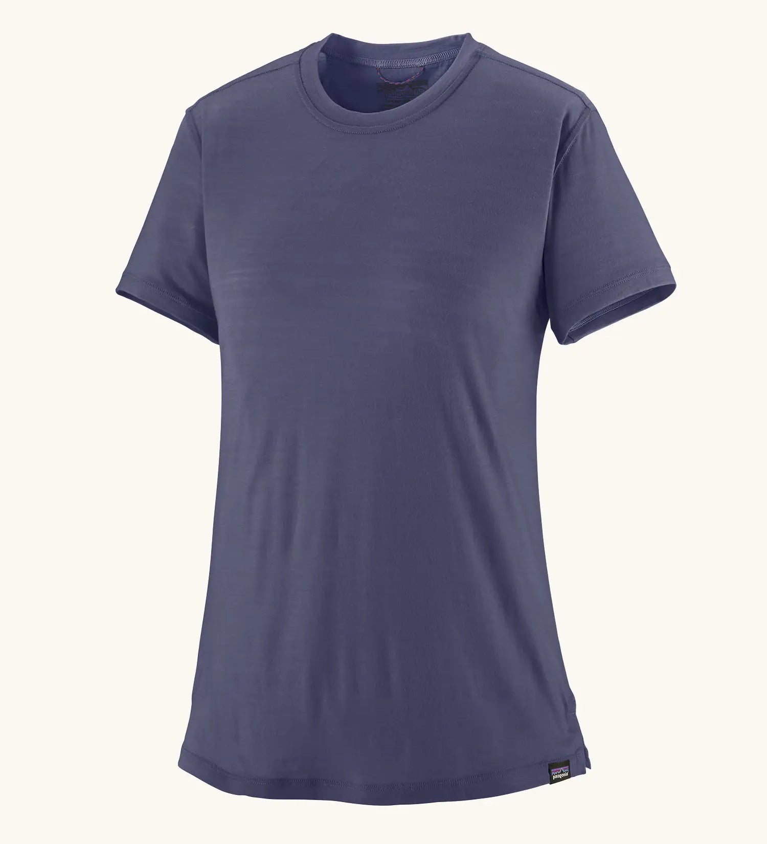 Patagonia women's capilene merino blend short sleeve technical t-shirt in solstice purple