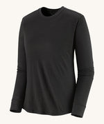 Patagonia women's capilene cool merino blend long sleeve t-shirt in black available at Babipur.