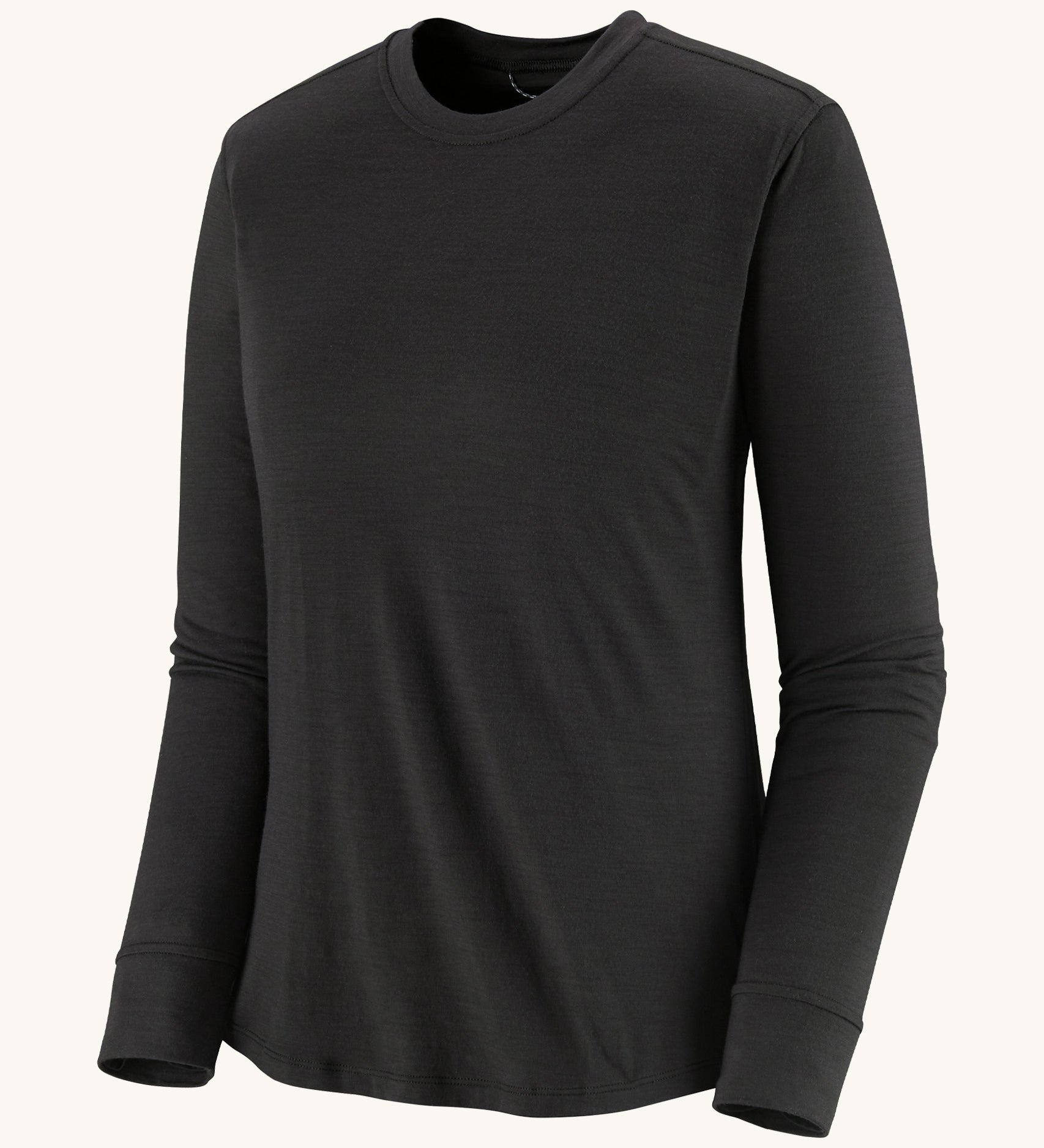 Patagonia women's capilene cool merino blend long sleeve t-shirt in black available at Babipur.
