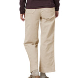 A closer look at the back of the Patagonia Women's Wide Leg Cord Pants - Pumice, showing the flow of the fabric