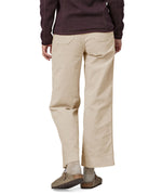 A closer look at the back of the Patagonia Women's Wide Leg Cord Pants - Pumice, showing the flow of the fabric