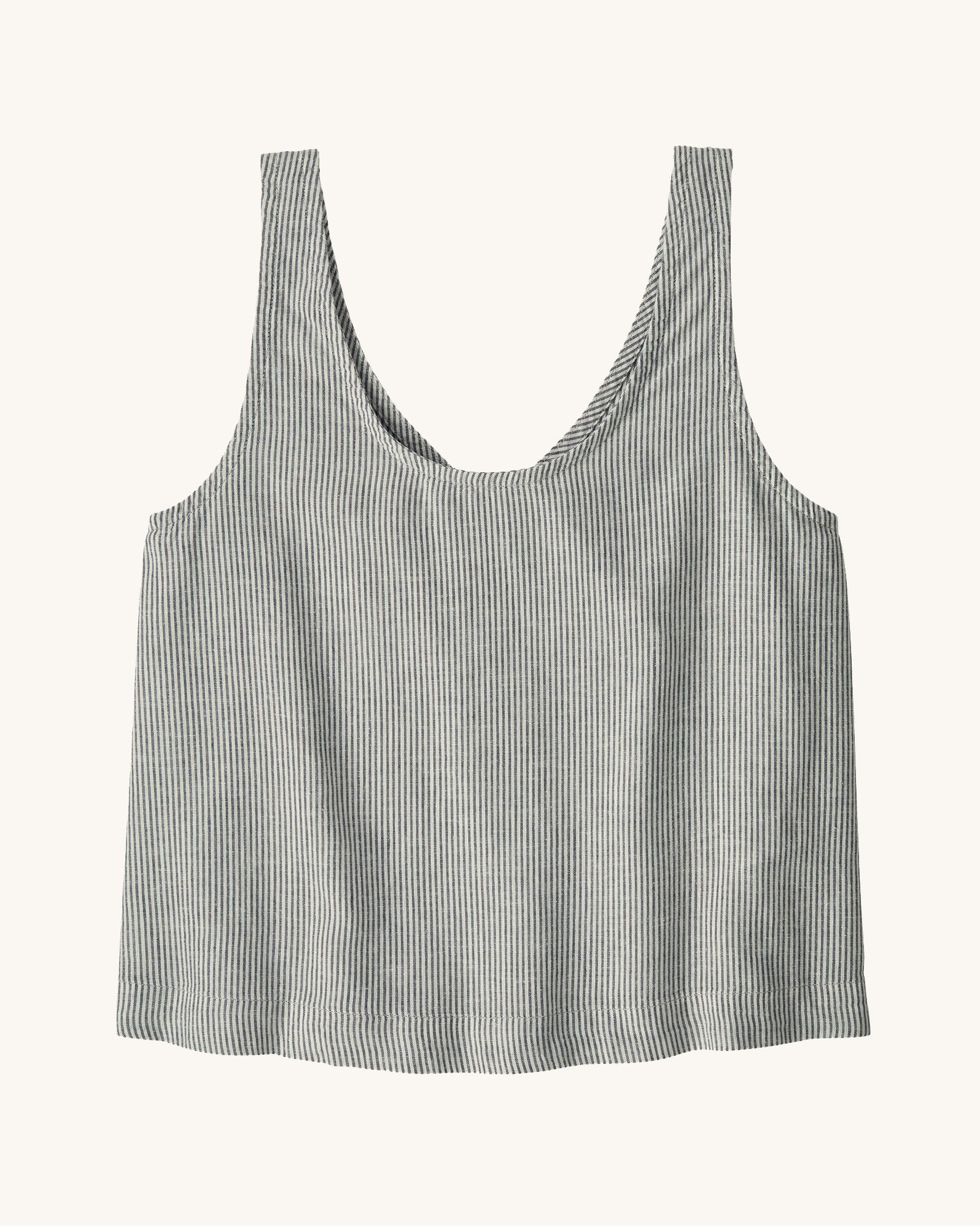 Patagonia women's reversible garden island vest top in thin blue and white stripes 