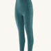 Patagonia women's leggings in wetland blue available at Babipur. A dark green coloured pair pf leggings with side pockets