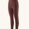 Patagonia women's recycled nylon maipo 7/8 stash leggings in dark red with side pockets.