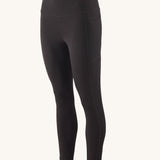 Patagonia women's recycled nylon maipo 7/8 stash leggings in black with side pockets.