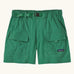 Patagonia women's outdoor everyday quick drying shorts in green. Shows side and front pockets and matching green belt.
