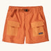 Patagonia women's outdoor everyday quick drying shorts in orange with contrast front pockets. Features side pockets and matching orange belt