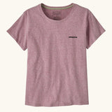 Patagonia women's responsibili short sleeve t-shirt in pale purple with small brand logo on the chest