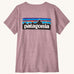 Patagonia women's responsibili short sleeve t-shirt in pale purple with large brand patch on upper back. T-shirt has a relaxed fit