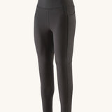 Patagonia women's active wear leggings  in black with side pockets.