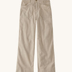 Patagonia Women's Wide Leg Cord Pants - Pumice. A comfy pair of wide leg corduroy trousers, with pockets, in a light cream/beige colour