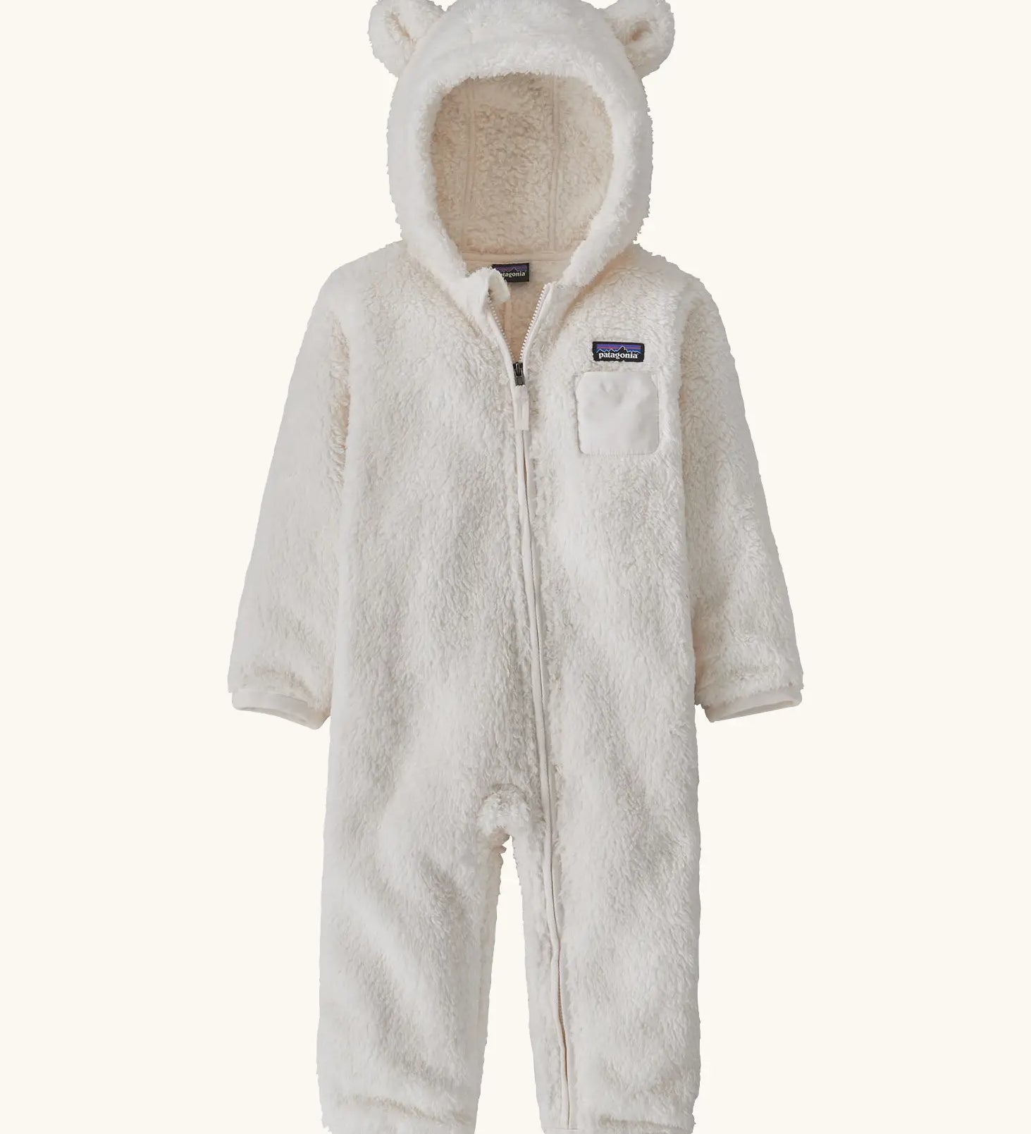 patagonia kids white onsie with white ears and tail