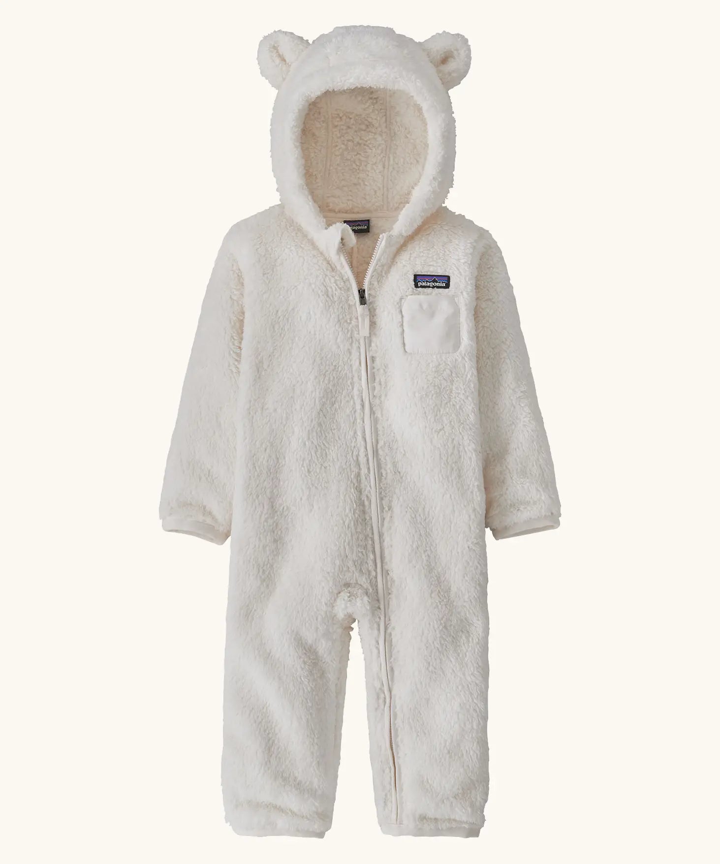 patagonia kids white onsie with white ears and tail