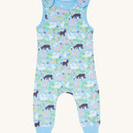 Piccalilly Country Friends Dungarees with a beautiful farm yard animal repeated print
