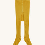 Piccalilly Mustard Ribbed Tights