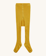 Piccalilly Mustard Ribbed Tights