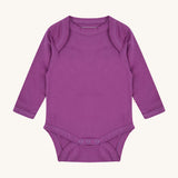 Piccalilly Purple Building Block Baby Bodysuit with long sleeves