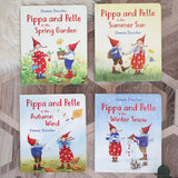 Pippa and Pelle seasonal children's board book series by Daniela Drescher (spring garden, summer sun, autumn wind and winter snow).