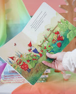 Pippa and Pelle Spring Garden children's board book by Daniela Drescher opened.