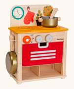 PlanToys play kitchen set. Includes working knobs, oven door and pots and pans