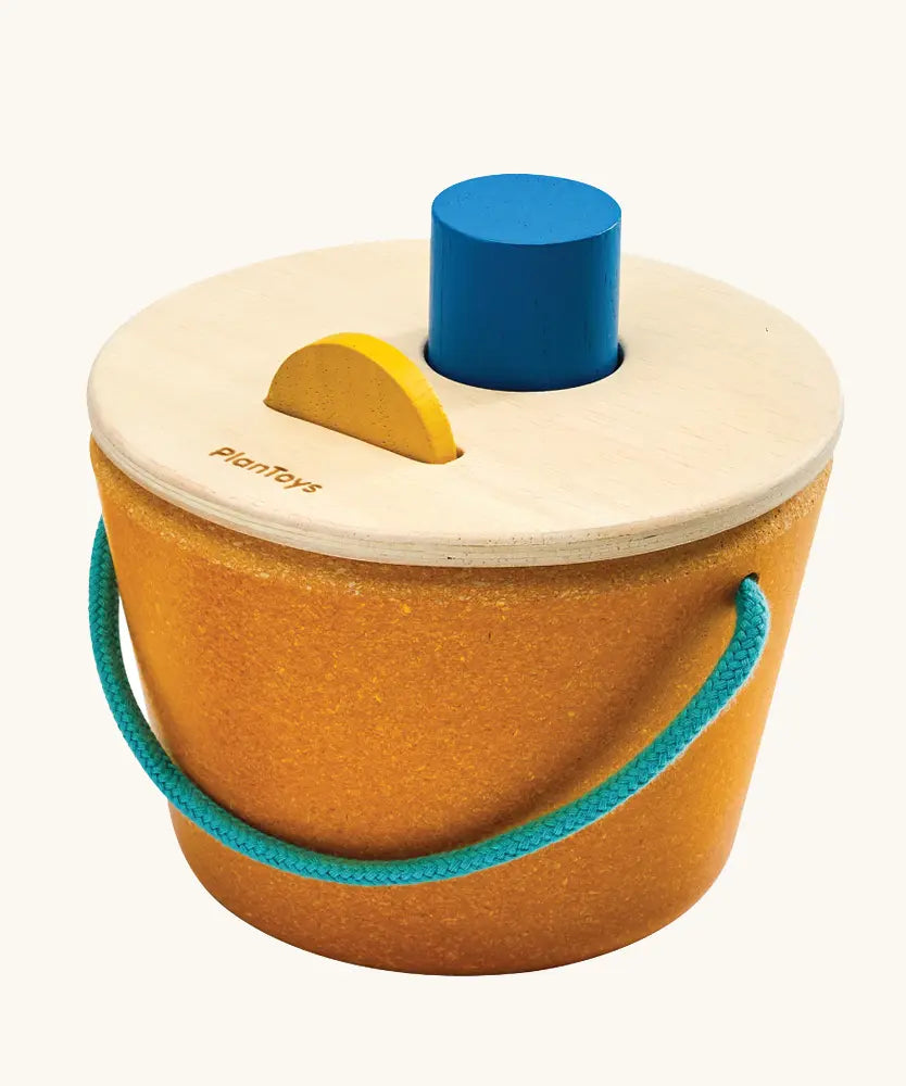 PlanToys Drop & Fit Bucket wooden shape sorting toy