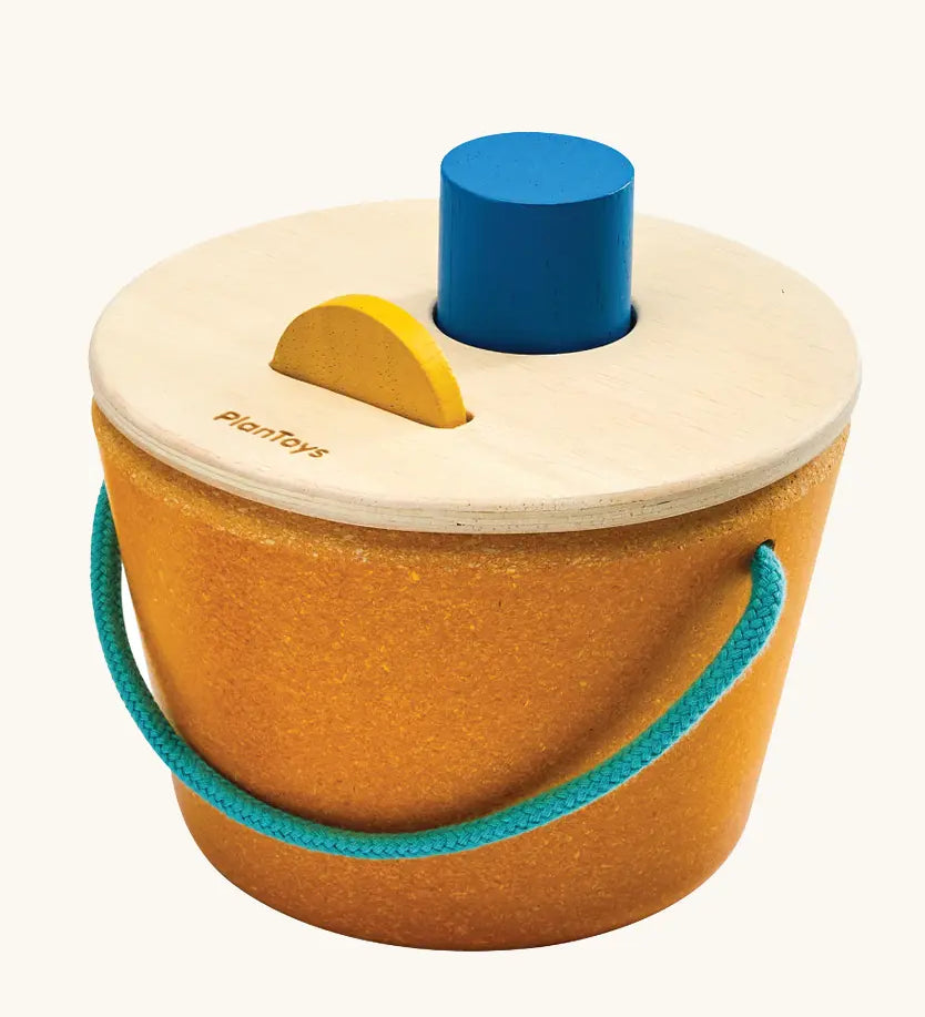 PlanToys Drop & Fit Bucket wooden shape sorting toy
