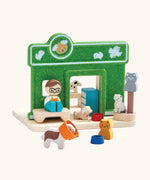 PlanToys pet shop play set, includes different animal and shop keeper figures and other accessories 