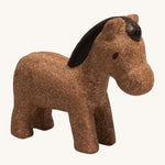 The PlanToys Horse is an adorable farm yard toy for little ones. Made from PlanWood, this horse is brown with a dark brown mane, and is on a cream background