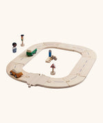 PlanToys my first roadway set showing vehicles on the wooden road pieces