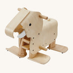 PlanToys Walking Elephant give a fun, sensory experience by simulating a walking elephant. Made from wood, with white imitation wooden tusks, foot and feet pegs and a flat back for a child to sit on