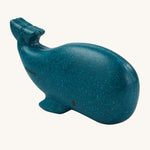 The PlanToys Whale is an adorable sea life toy for little ones. Made from PlanWood, this whale is blue with black eyes, and is on a cream background