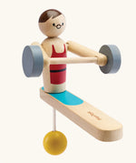 PlanToys Weightlifting Acrobat wooden toy.
