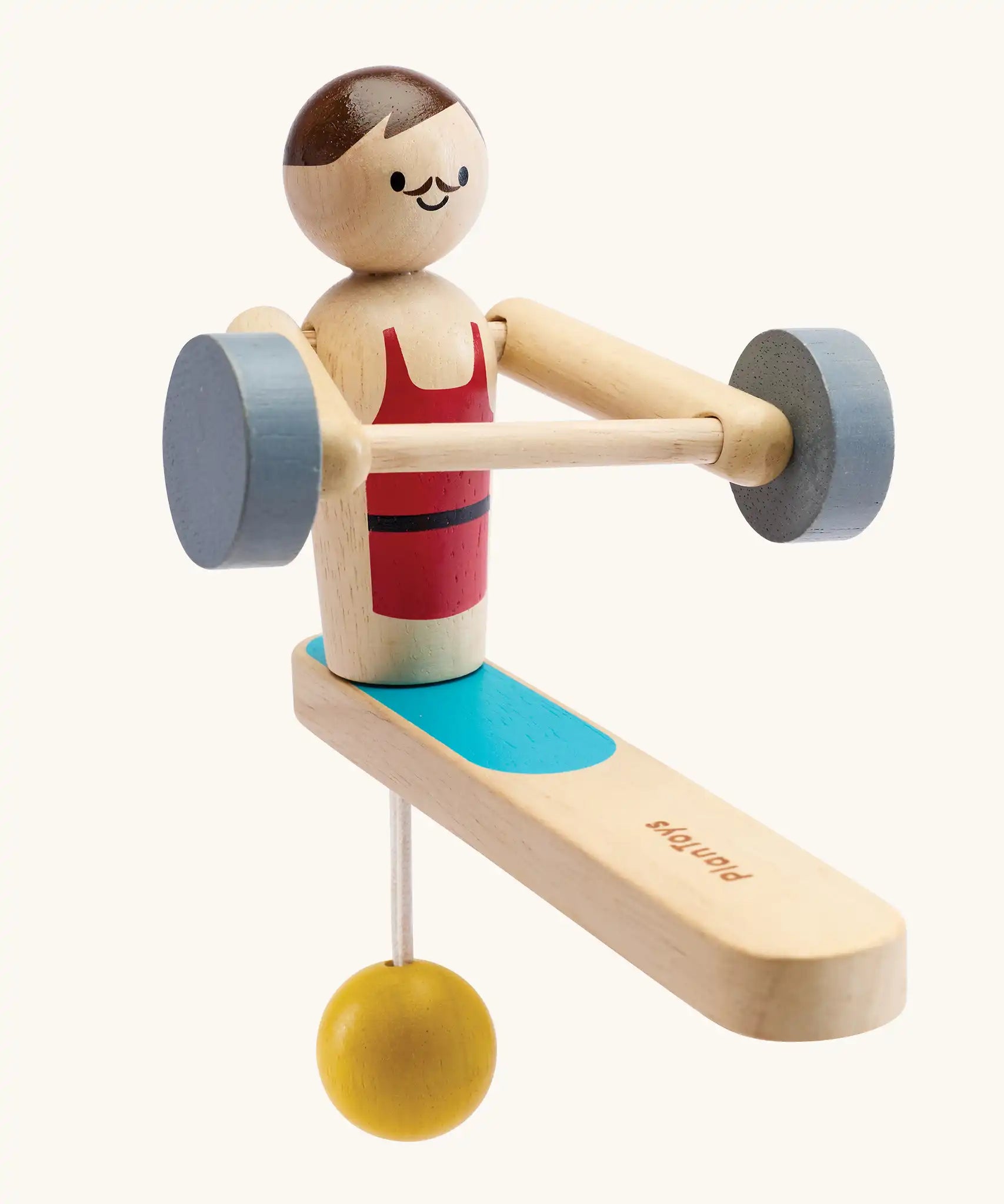 PlanToys Weightlifting Acrobat wooden toy.