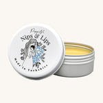 Poppets Nips & Lips Nipple Balm - 40ml, open aluminium tin with balm