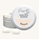 Poppets Reusable Baby Wipe Solution - 20 Pack Tin Natural