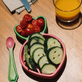 Ramona Radish Kids and Baby Wooden Plate with spoon, by Oli and Carol, available to buy now at Babipur.