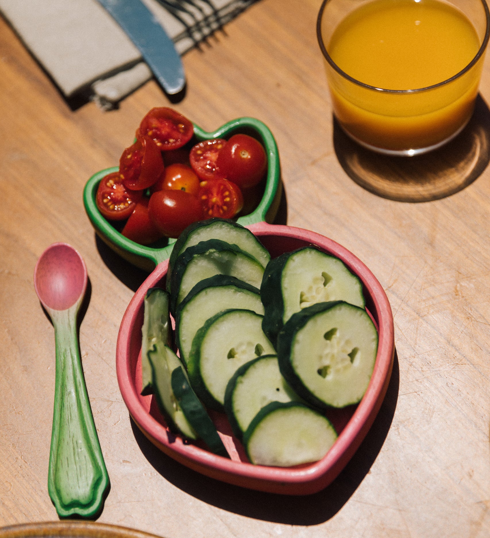 Ramona Radish Kids and Baby Wooden Plate with spoon, by Oli and Carol, available to buy now at Babipur.