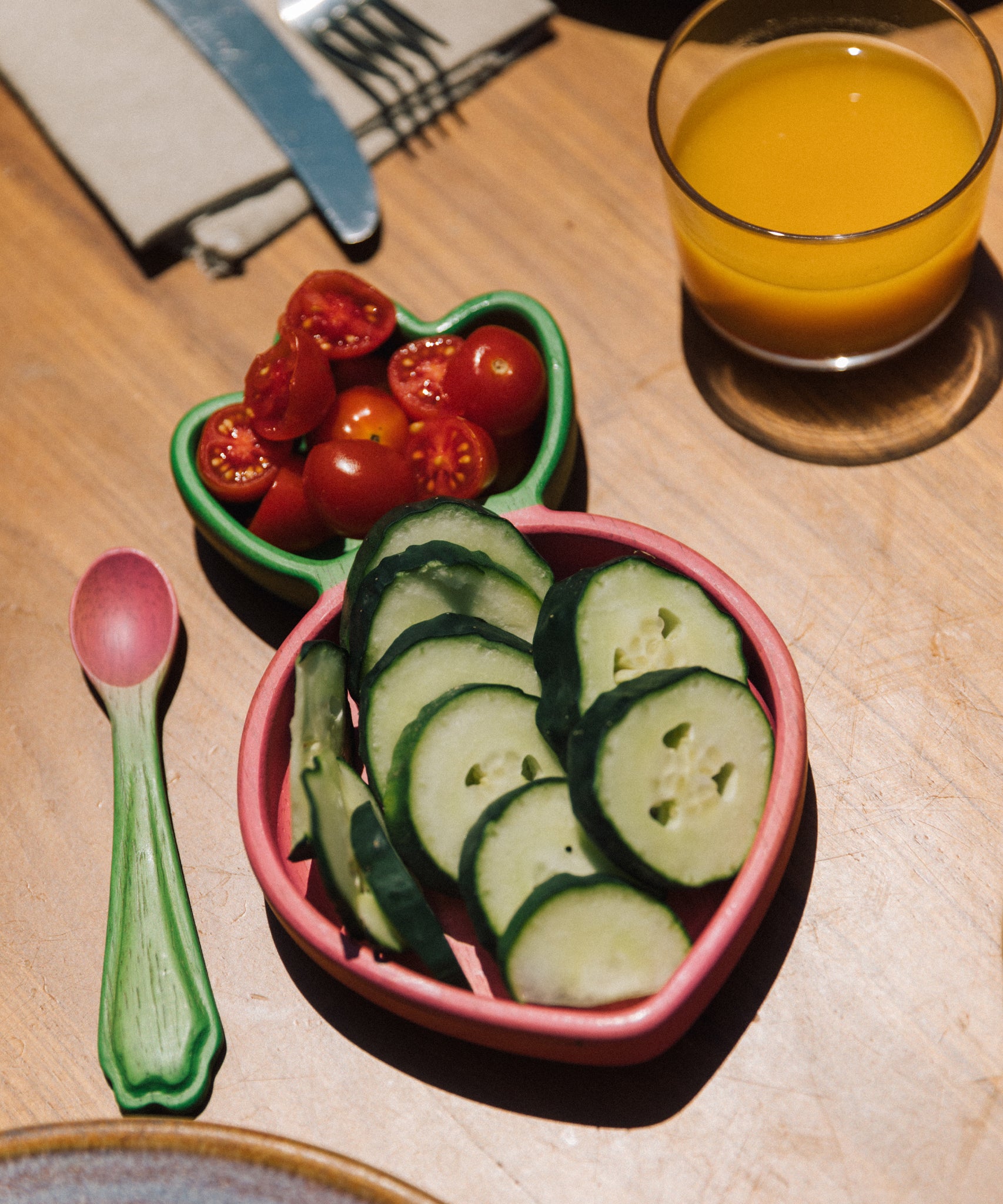 Ramona Radish Kids and Baby Wooden Plate with spoon, by Oli and Carol, available to buy now at Babipur.