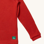 A closer look at the waffle texture fabric of the LGR Long Sleeve Waffle Top - Hazelnut