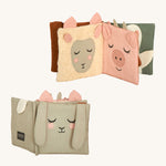 Roommate Baby Nursery Book - Country Life features adorable and interactive farm animals. Each fabric page has a different animal and page texture, and is on a cream background