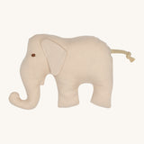 Senger elephant grasping toy available at Babipur. A organic cotton soft plush elephant grasper in a neutral/beige colour.