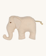 Senger elephant grasping toy available at Babipur. A organic cotton soft plush elephant grasper in a neutral/beige colour.