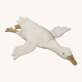 Senger Naturwelt XL Cuddly white goose, organic GOTS cotton plush soft toy with natural wool filling and spelt husk heat cushion.