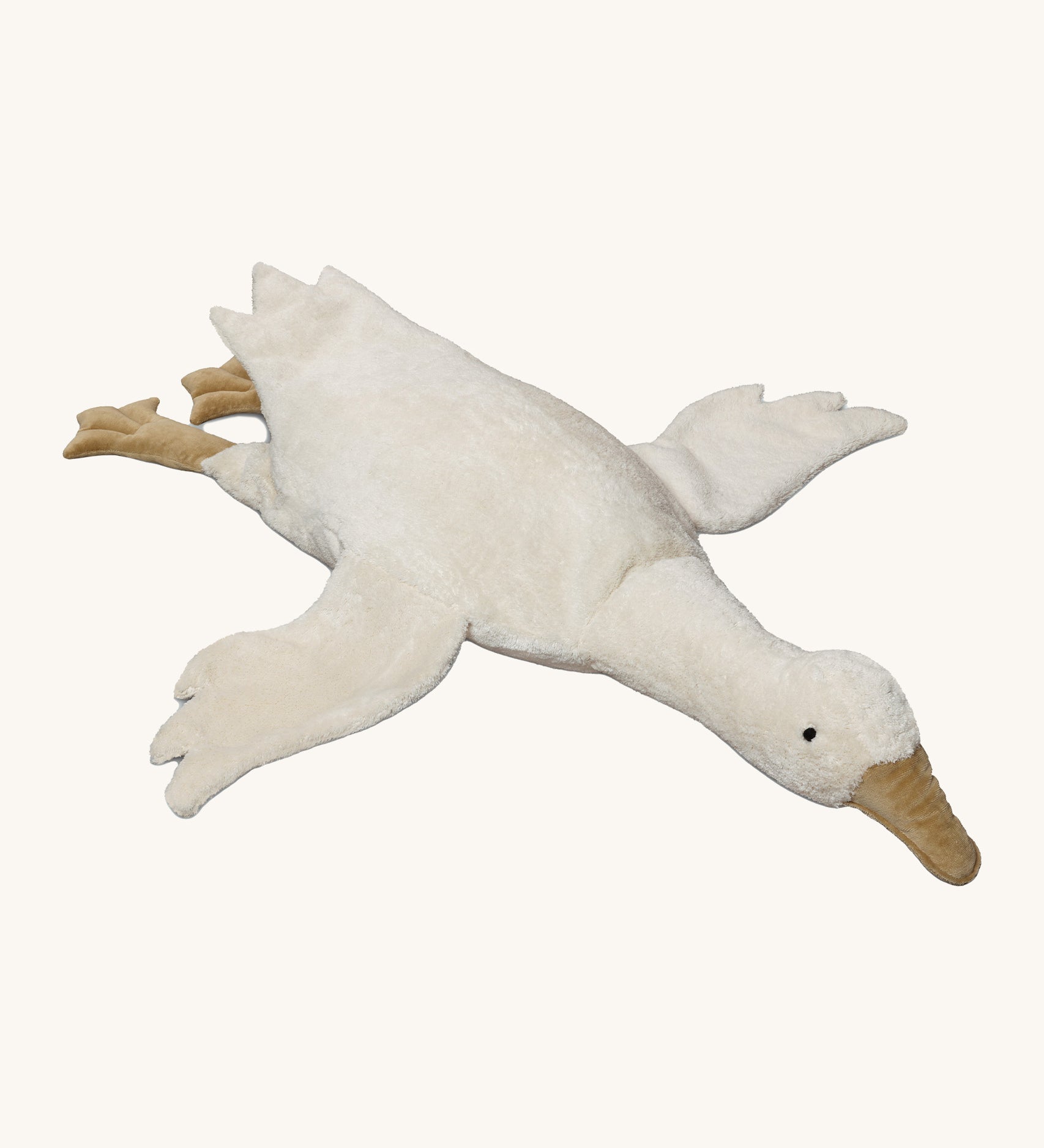 Senger Naturwelt XL Cuddly white goose, organic GOTS cotton plush soft toy with natural wool filling and spelt husk heat cushion.