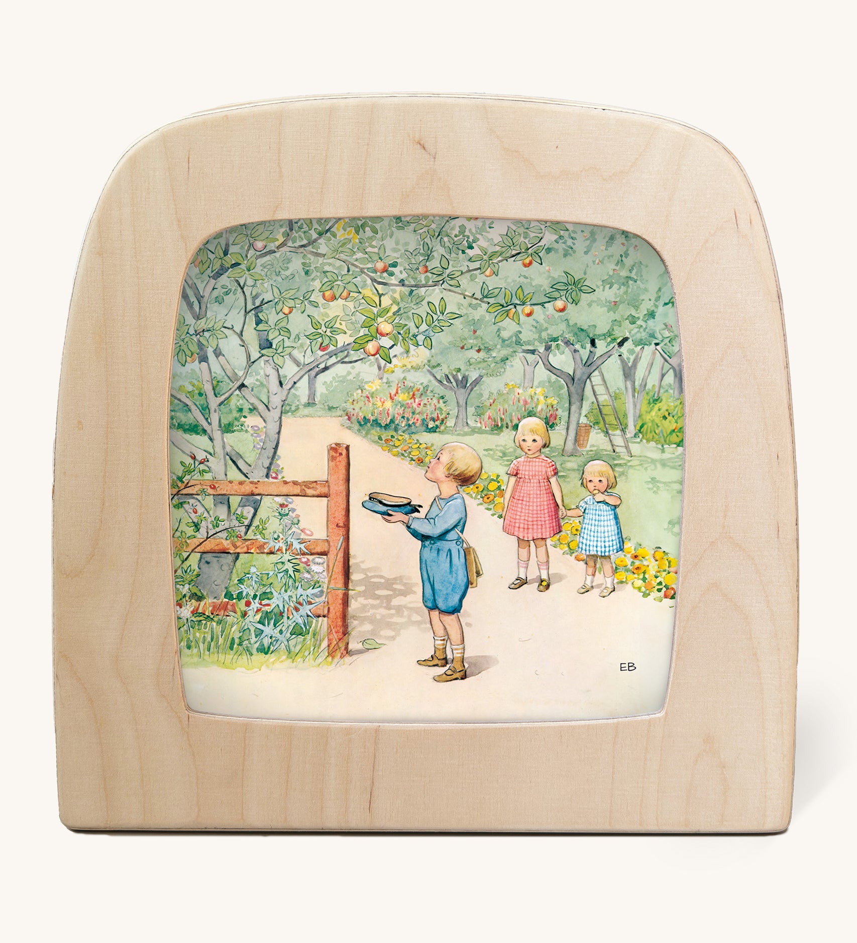 Toverlux StoryLux Silhouette Sets, Around The Year by Elsa Beskow. The image shows the September illustration inside a magic lamp, on a cream background